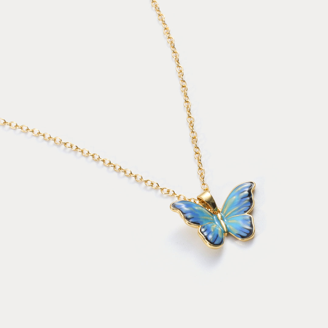 Blue Butterfly Necklace