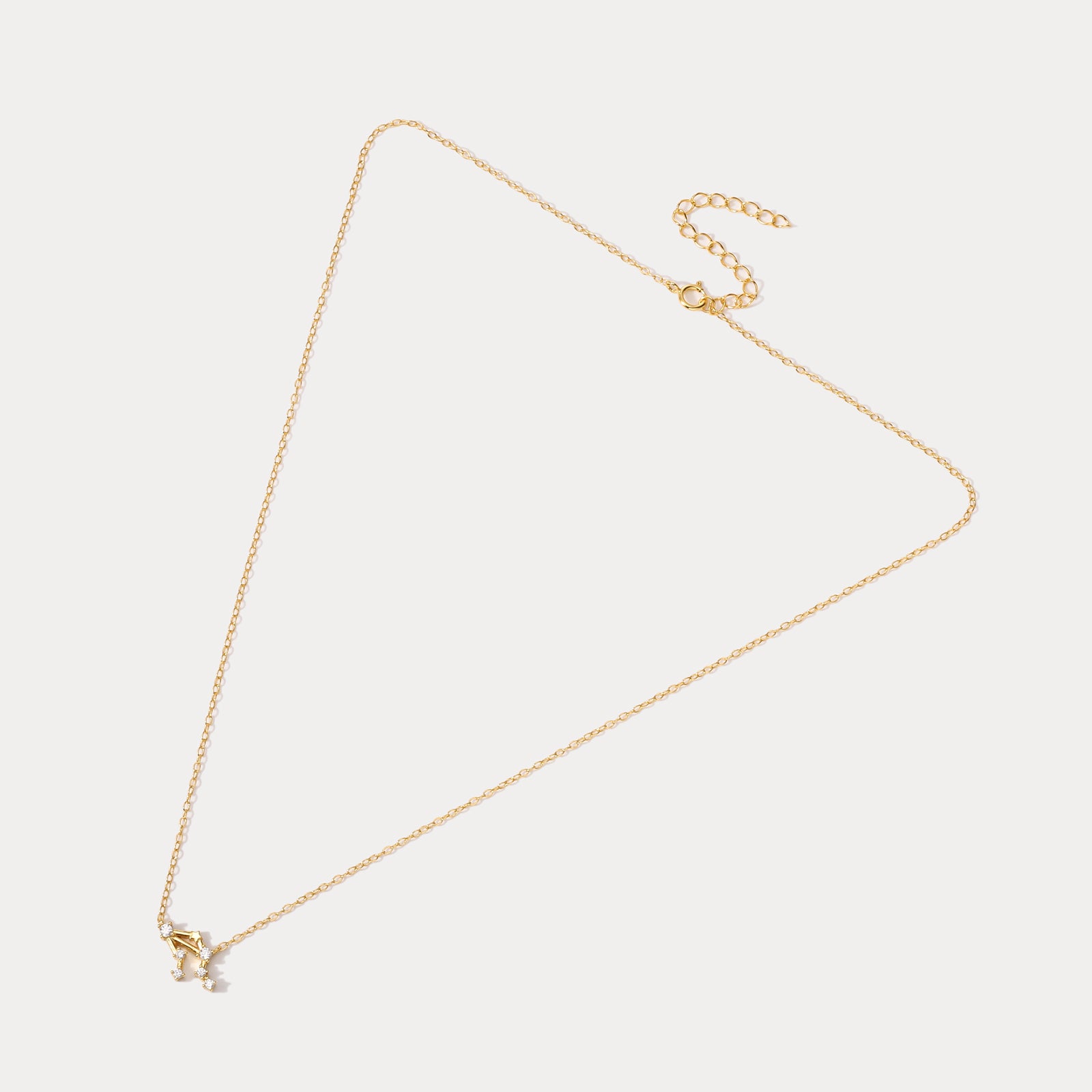 Libra Constellation Gold Diamond Pendant Necklace
