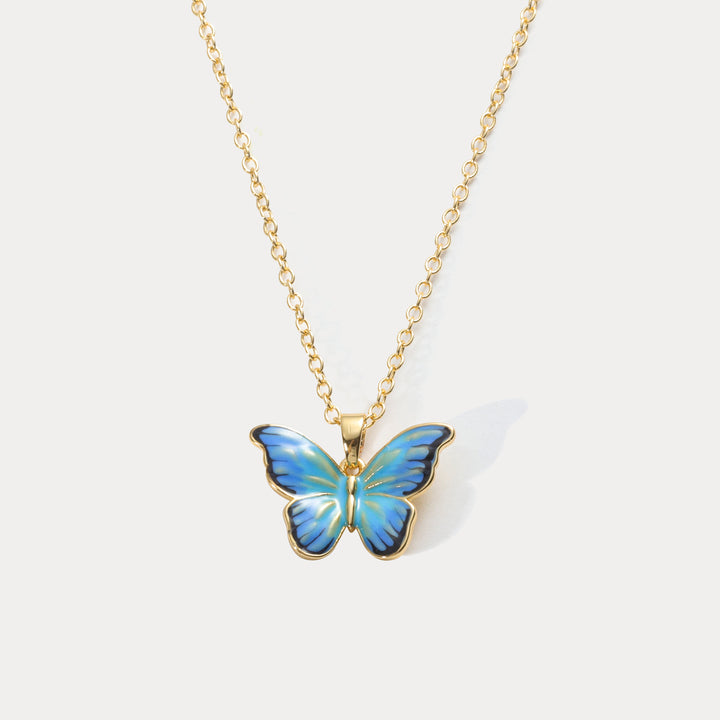 Blue Butterfly Necklace