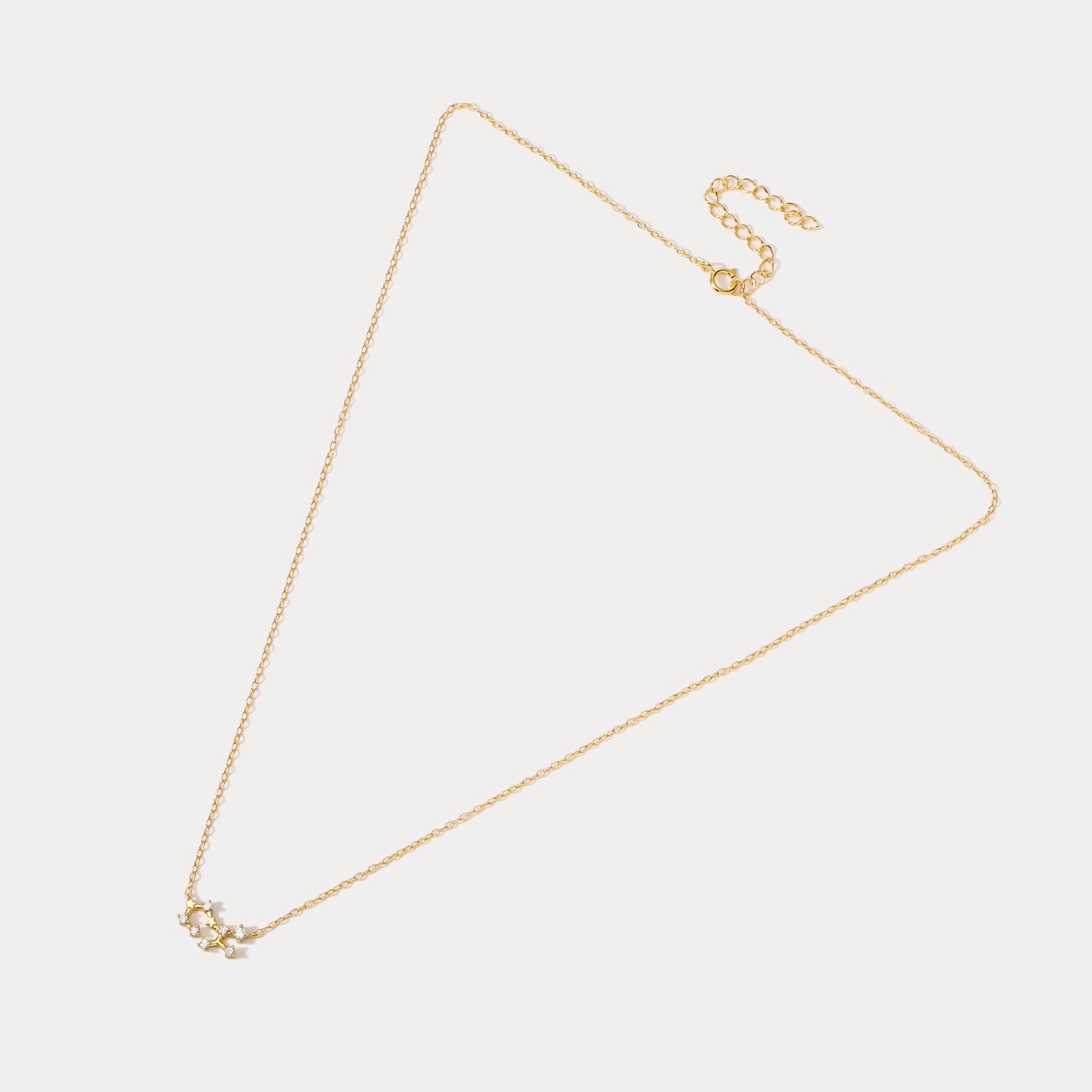 Sagittarius Constellation Gold Diamond Pendant Necklace