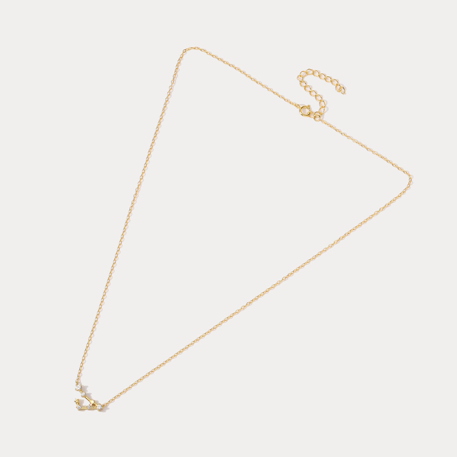 Pisces Constellation Gold Diamond Pendant Necklace