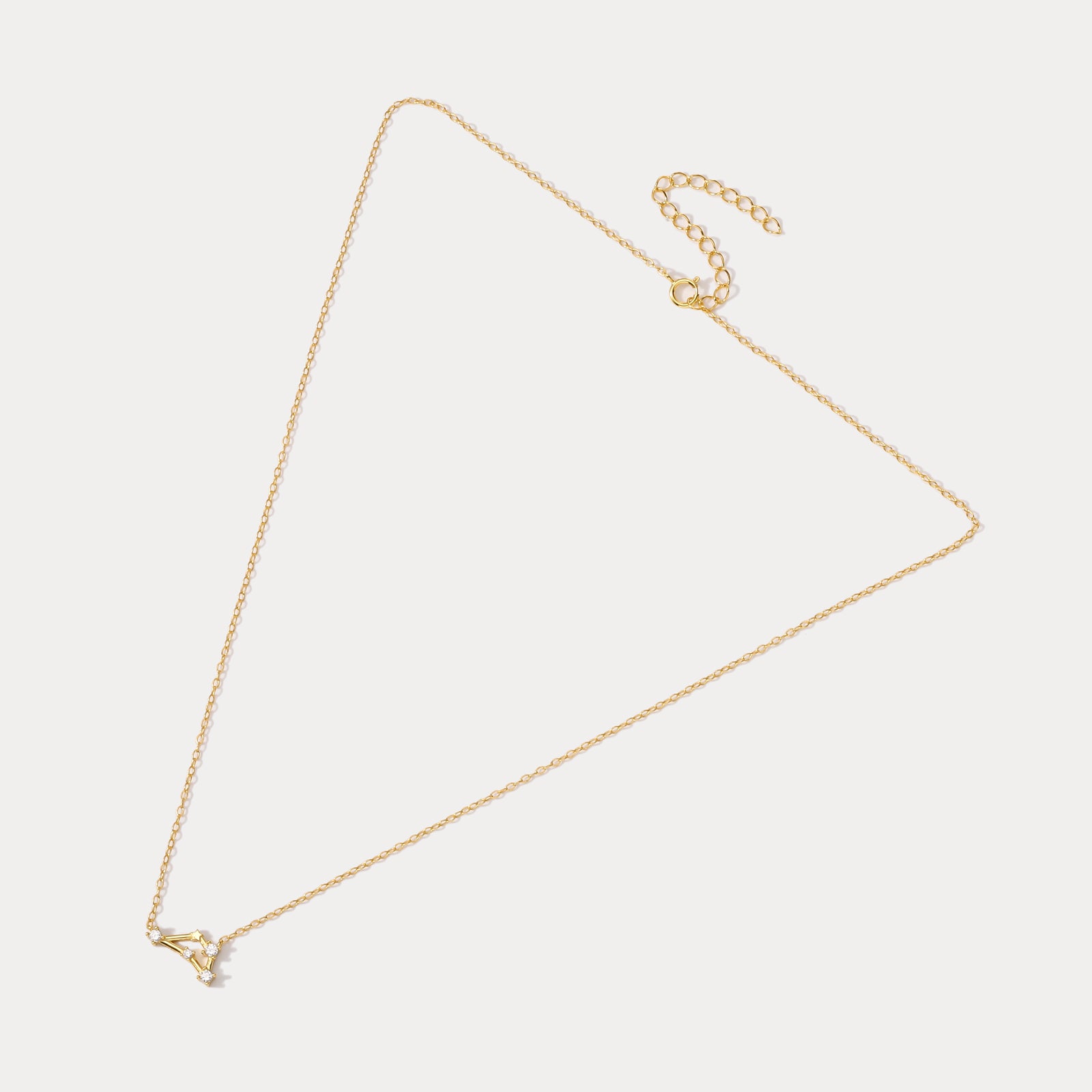 Capricorn Constellation Gold Diamond Pendant Necklace