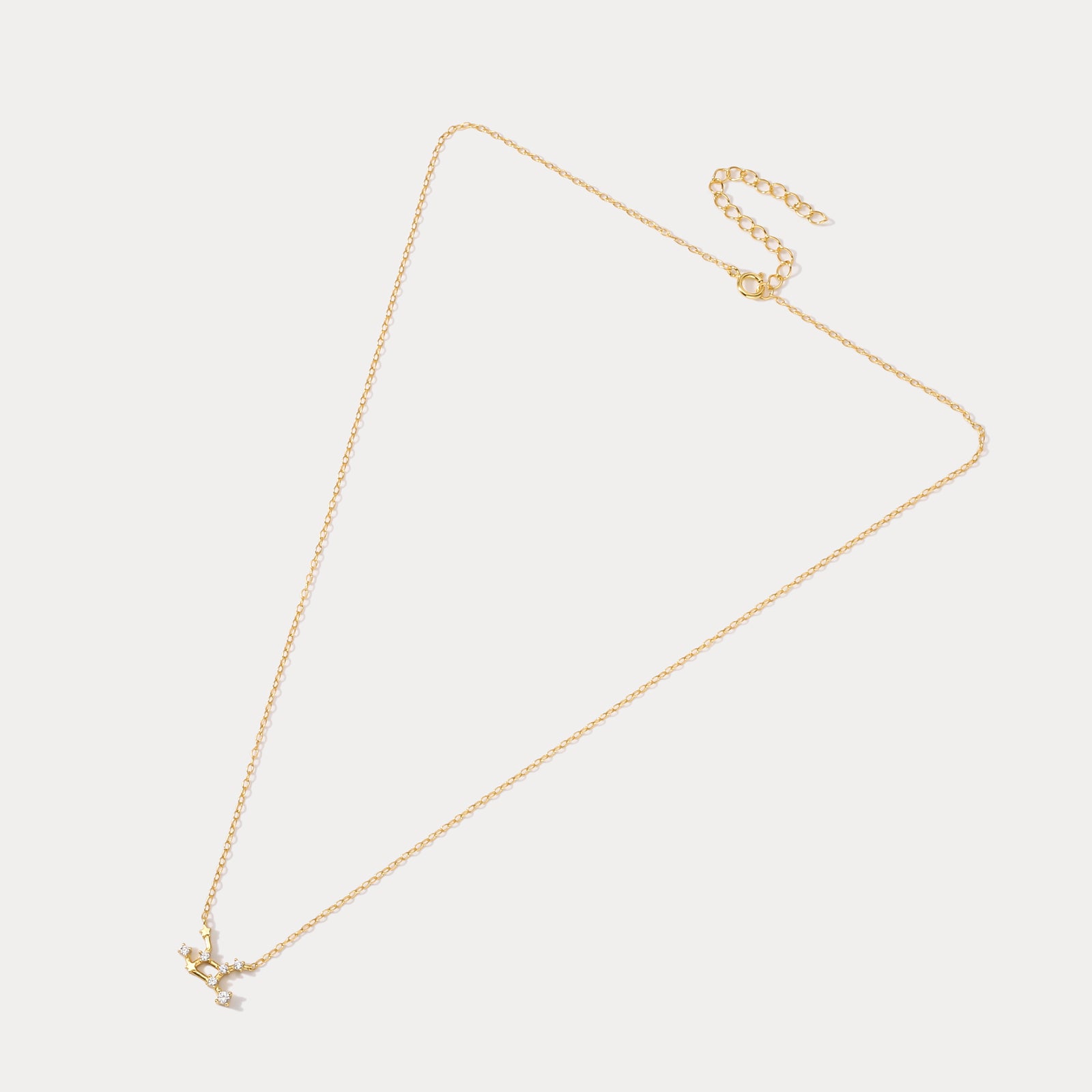 Virgo Constellation Gold Diamond Pendant Necklace
