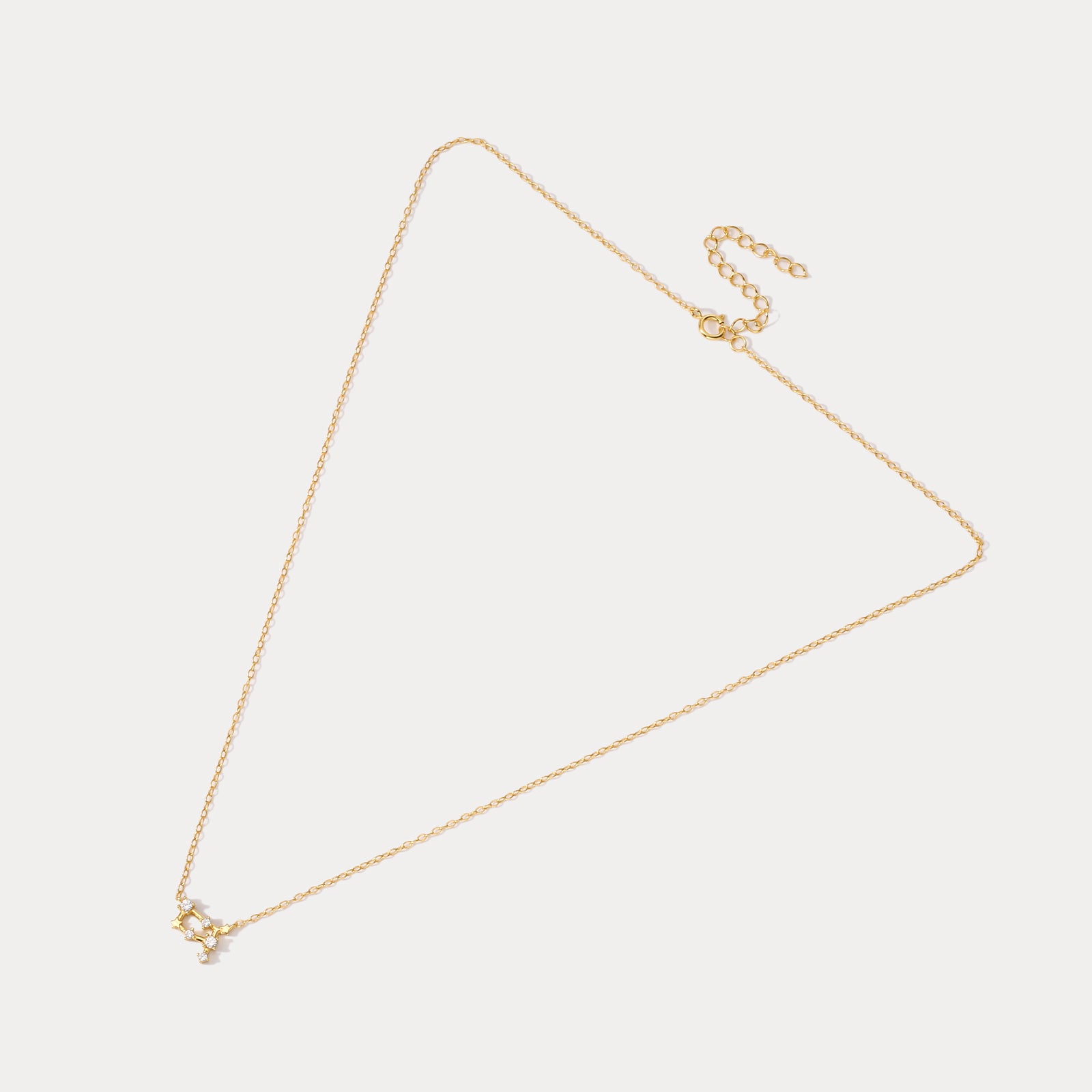 Gemini Constellation Gold Diamond Pendant Necklace