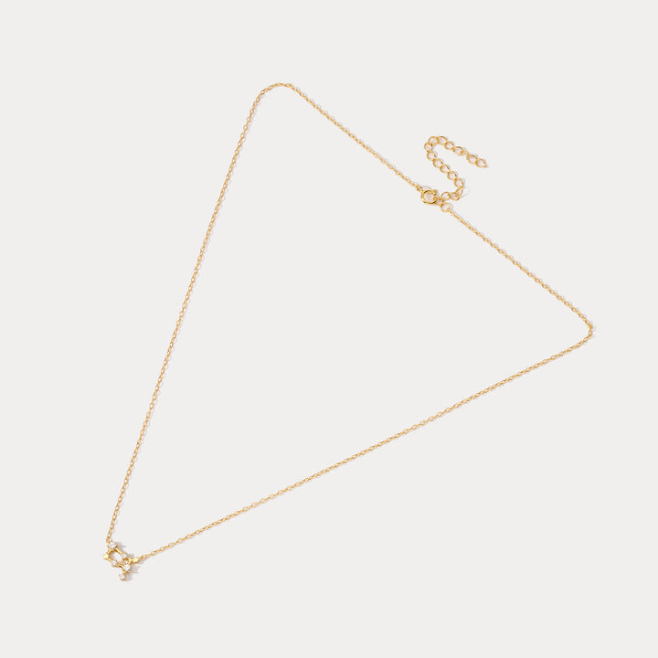 Gemini Constellation Gold Diamond Pendant Necklace