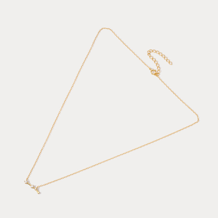 Aries Constellation Gold Diamond Pendant Necklace