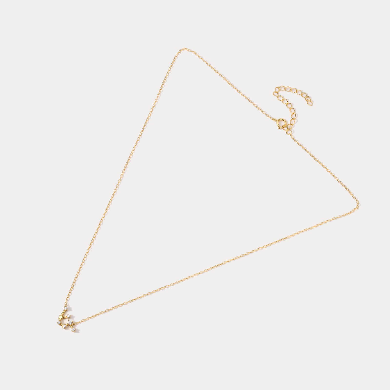 Aquarius Constellation Gold Diamond Pendant Necklace