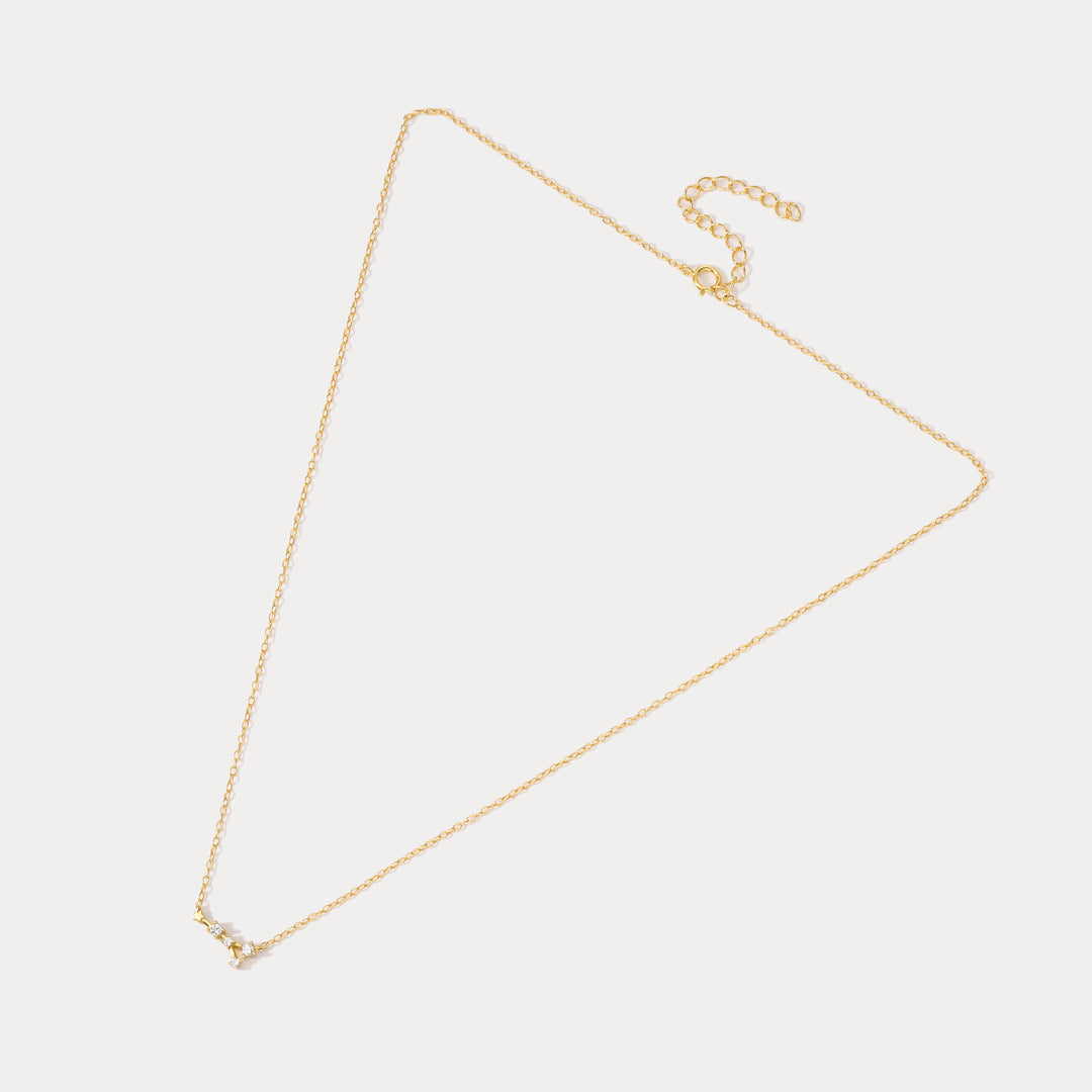 Cancer Constellation Gold Diamond Pendant Necklace