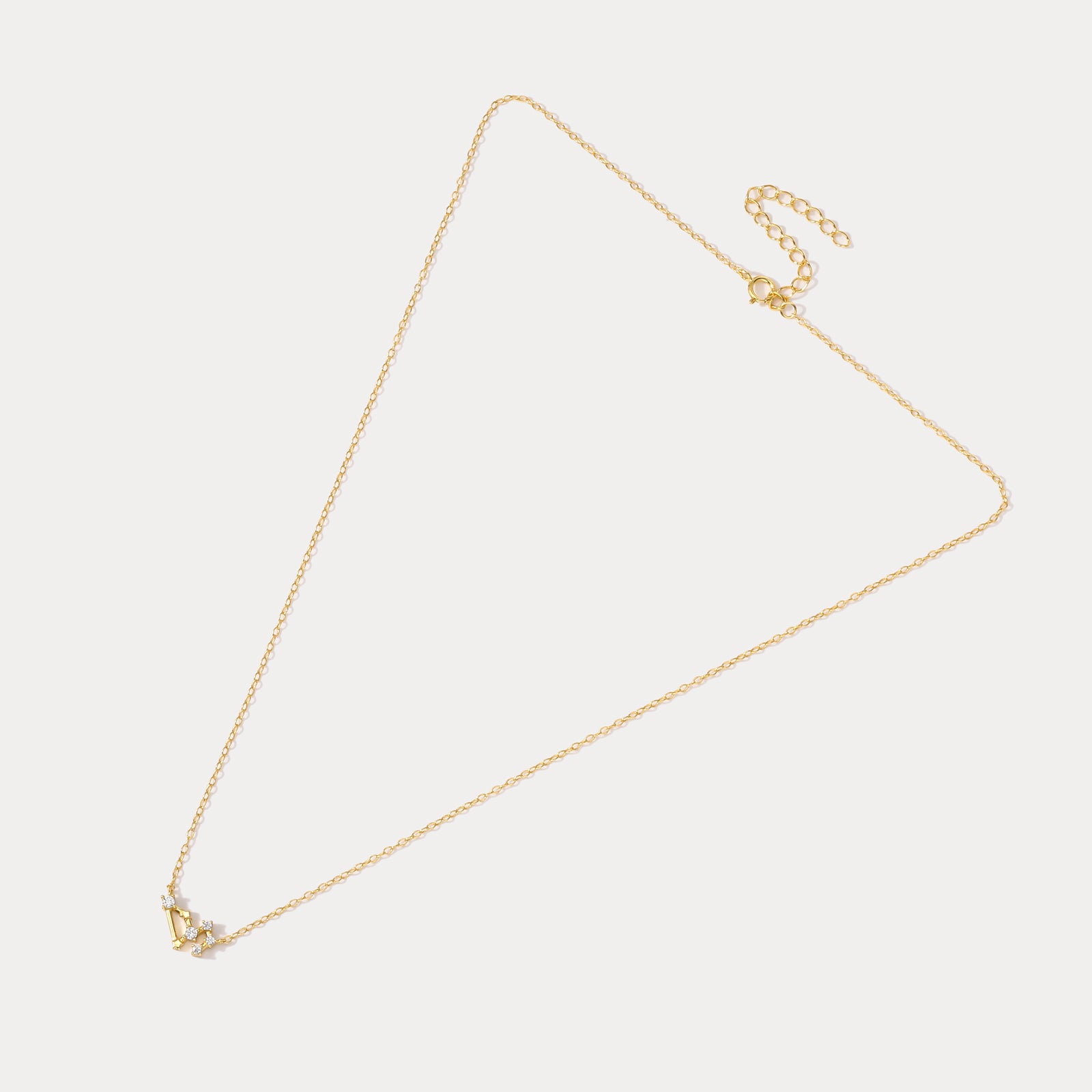 Leo Constellation Gold Diamond Pendant Necklace