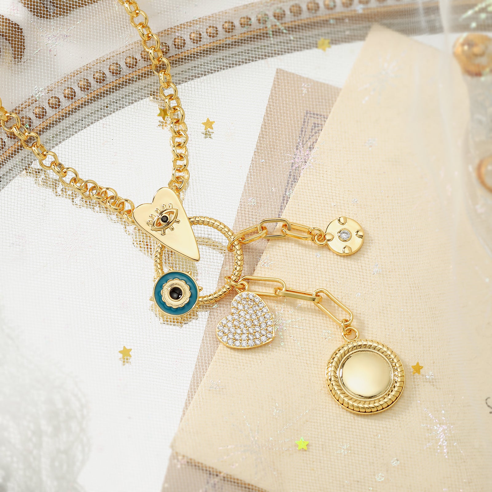 Evil Eye Heart Necklace Karma and Luck