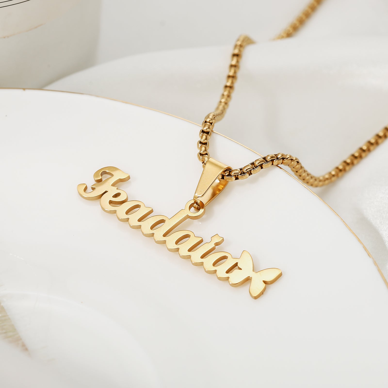 Butterfly Custom Name Chain Necklace