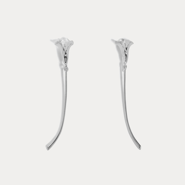 Selenichast Silver Calla Lily Earrings