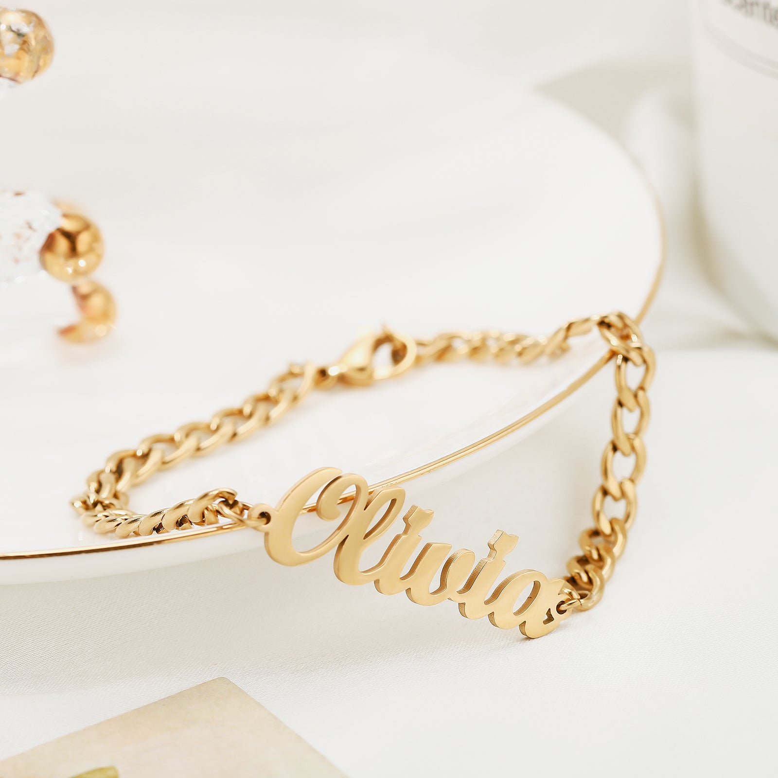 Custom Name Gold Chain Bracelet
