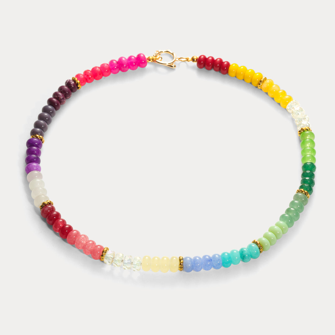 Rainbow Beaded Choker