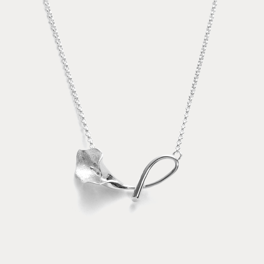 Selenichast Silver Calla Lily Necklace