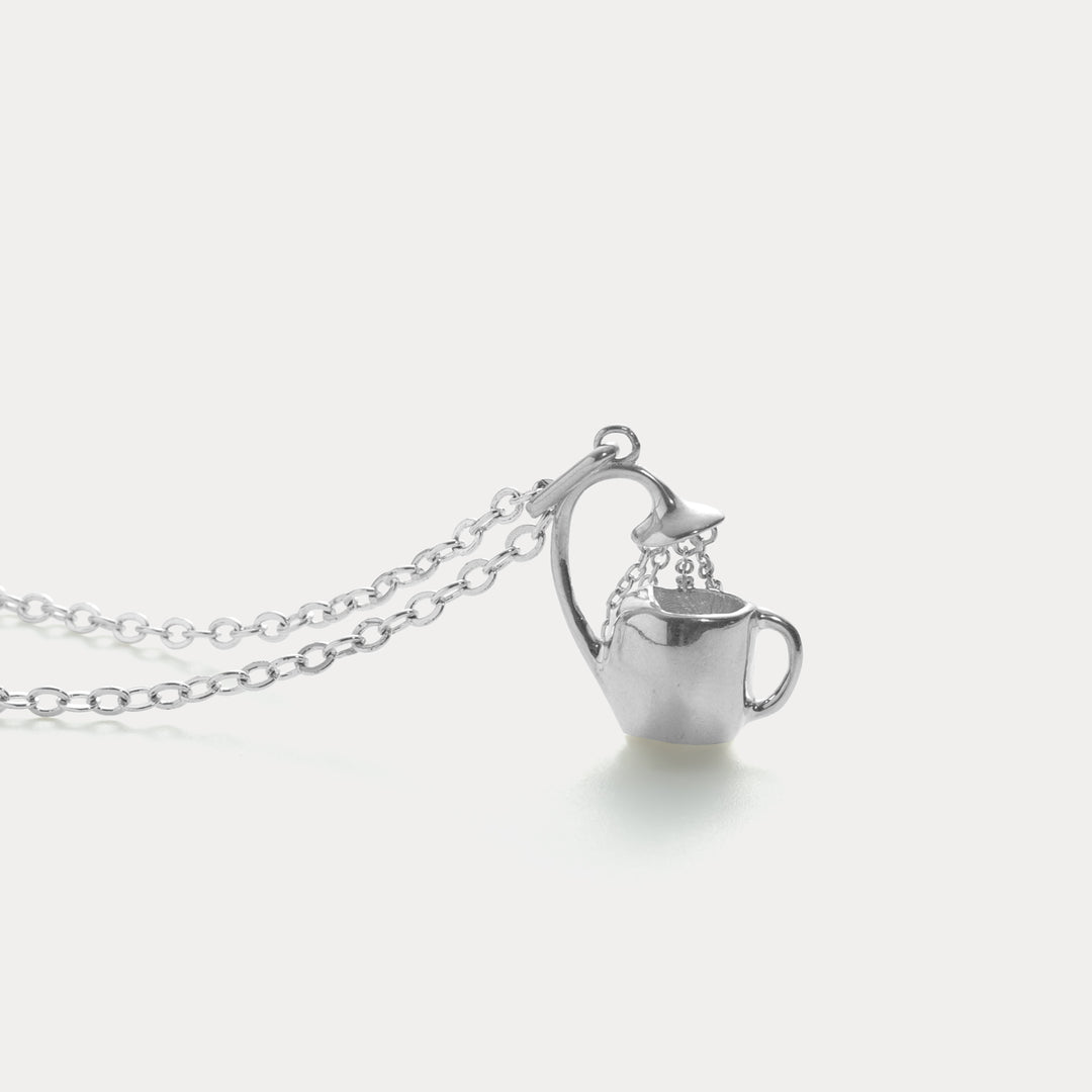 Silver Watering Can Necklace