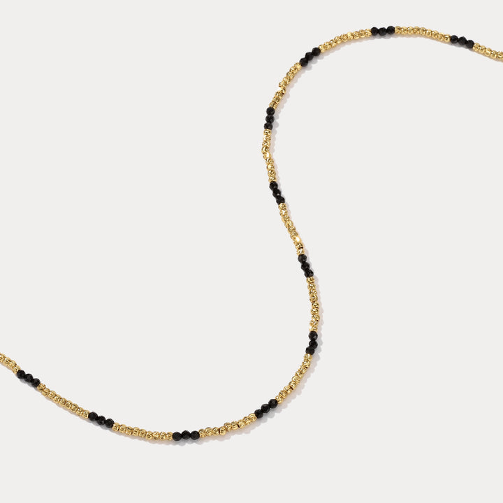 Black Spinel Brass Necklace