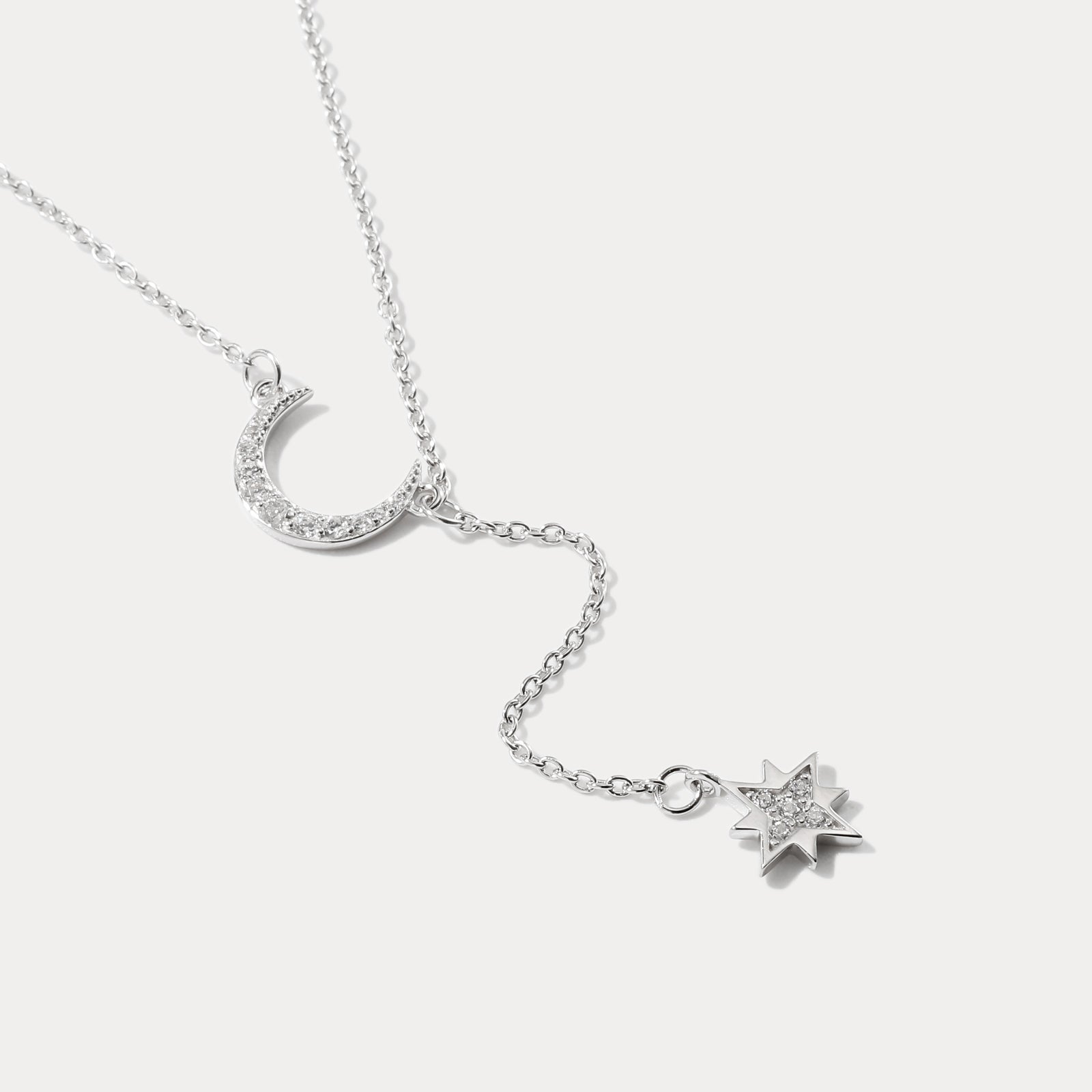 Moon Star Silver Necklace Astrology Jewelry