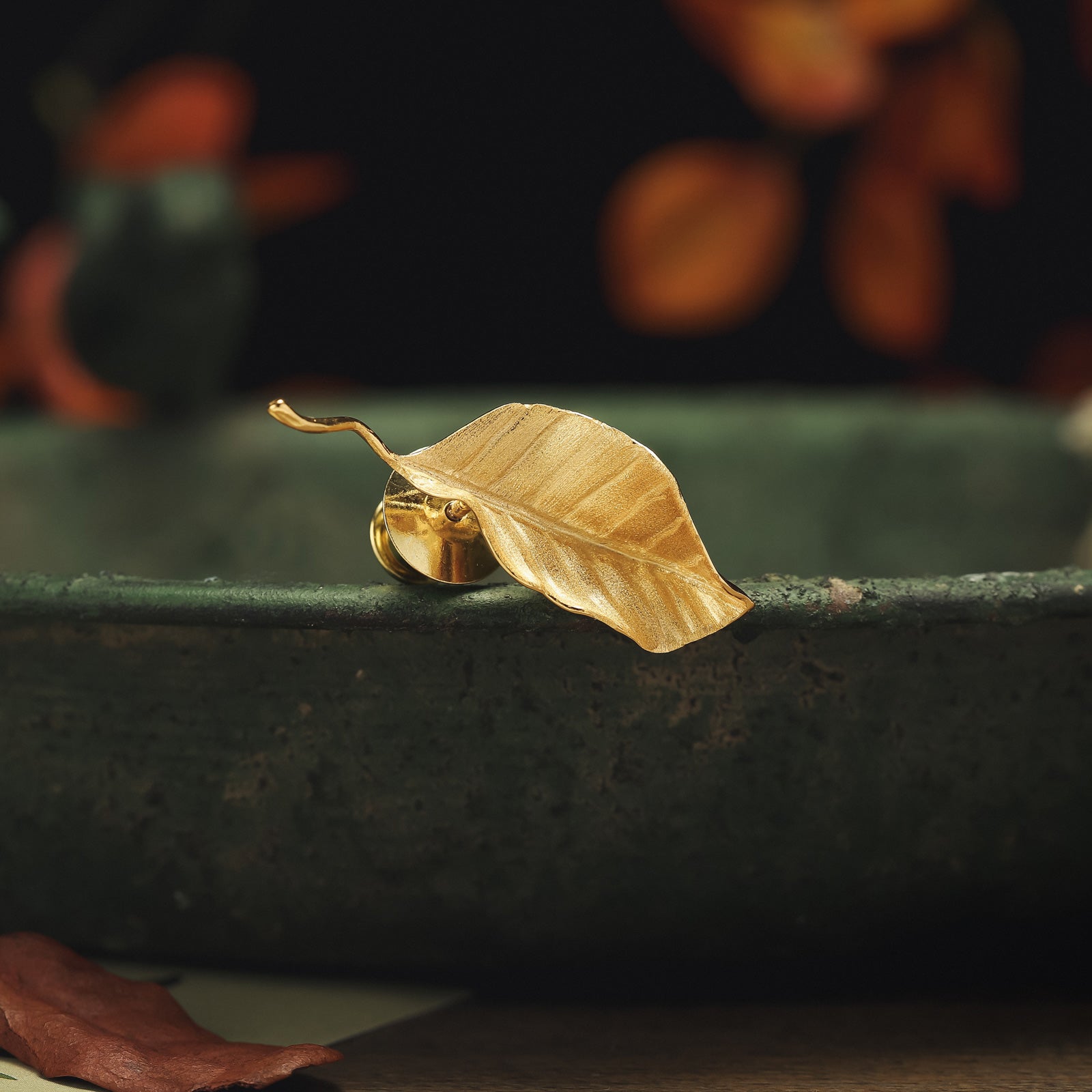 Selenichast Autumn Leaf Gold Brooch