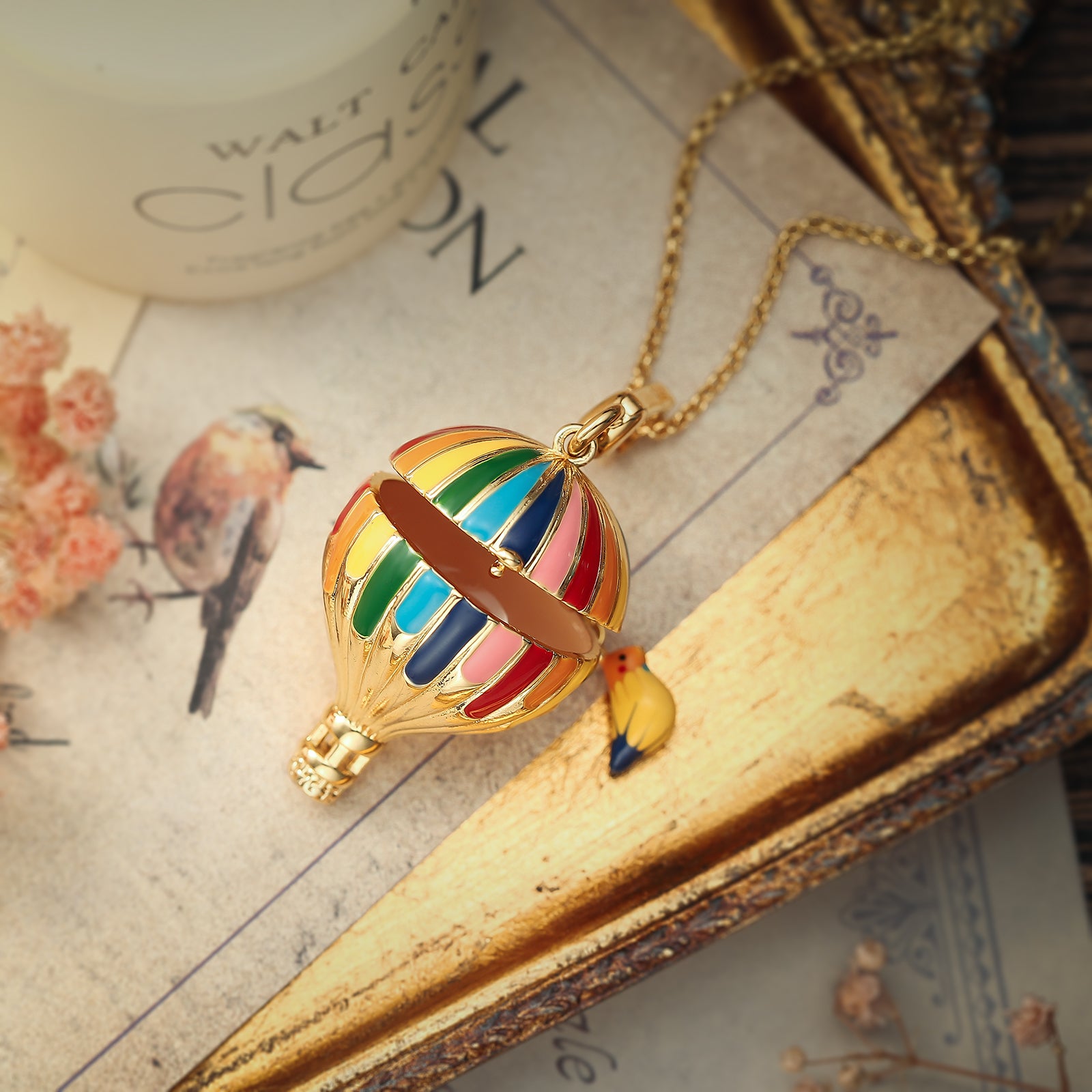 Hot Air Balloon Pendant Sweater Necklace