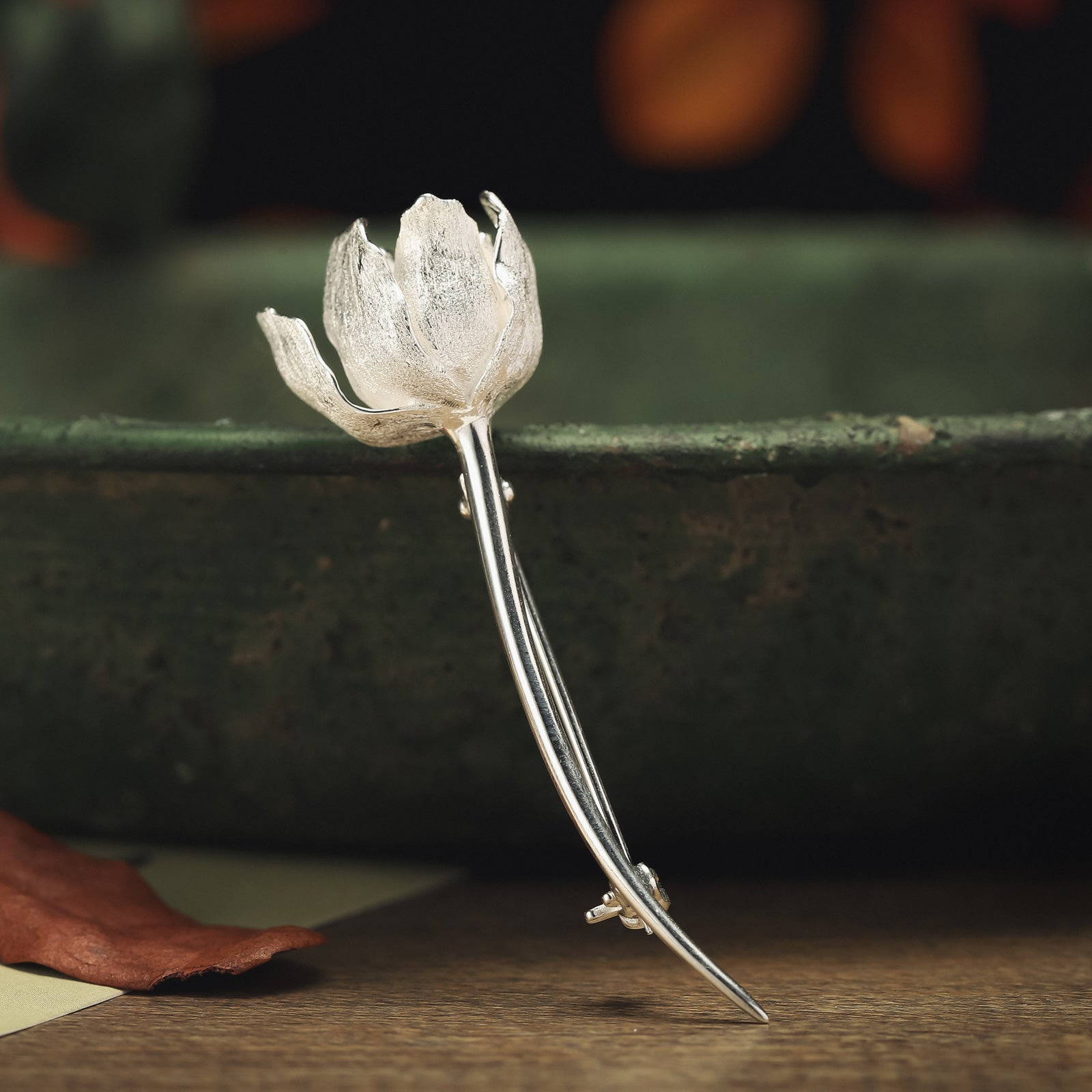 Tulip Silver Vintage Brooch