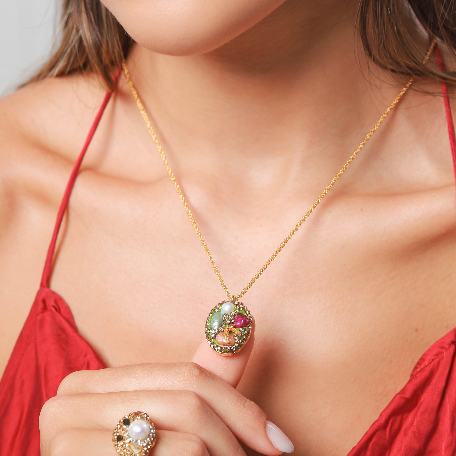 Multi Colored Gemstone Necklace