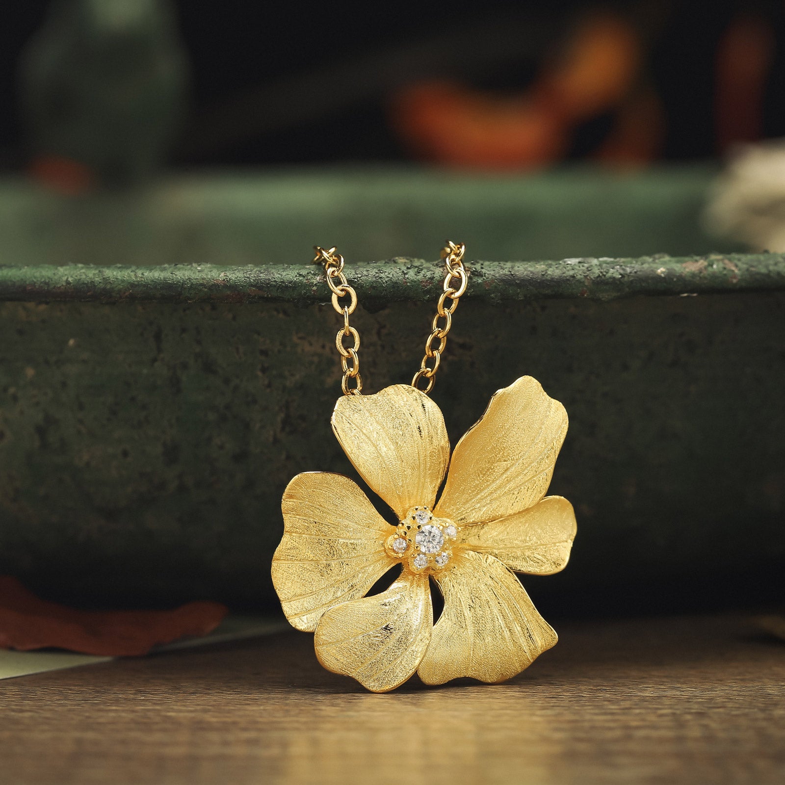 Golden Peony Necklace