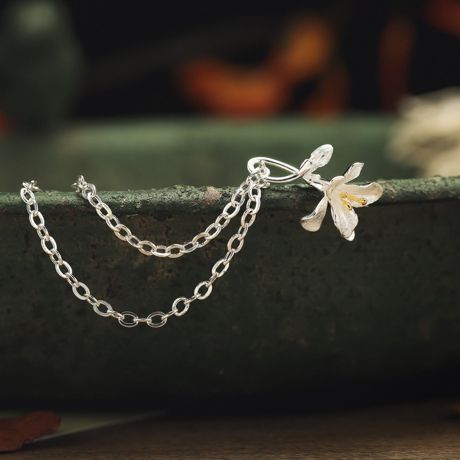 Freesia Silver Nature Necklace