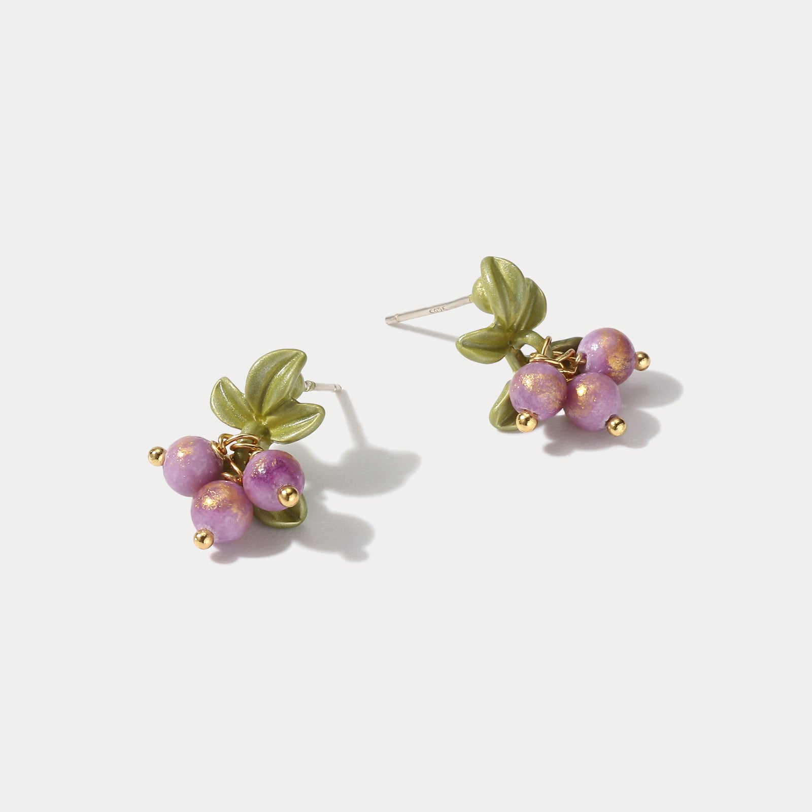 Beautyberry Stud Nature Stone Earrings