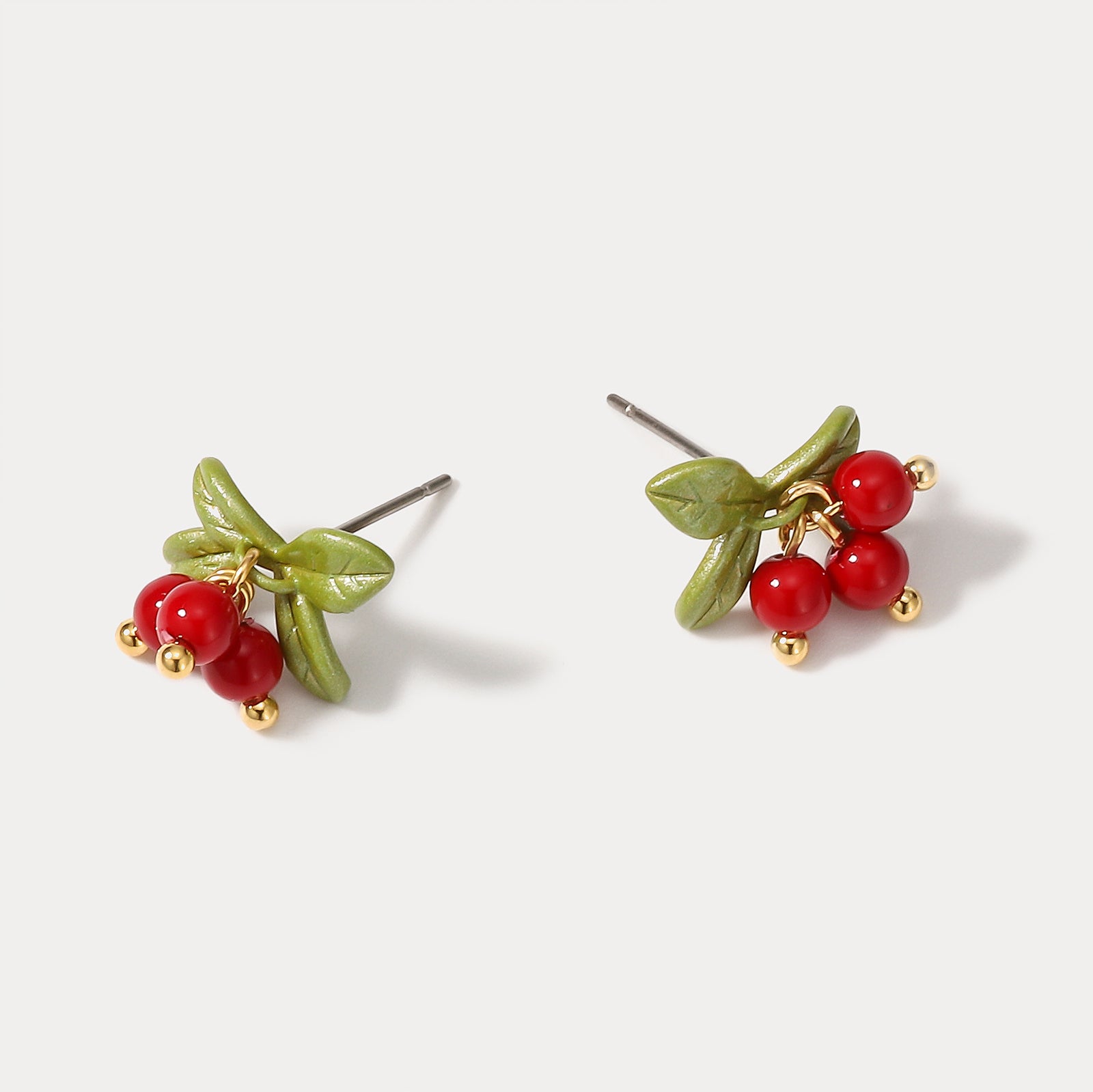 Cranberry Stud Red Earrings