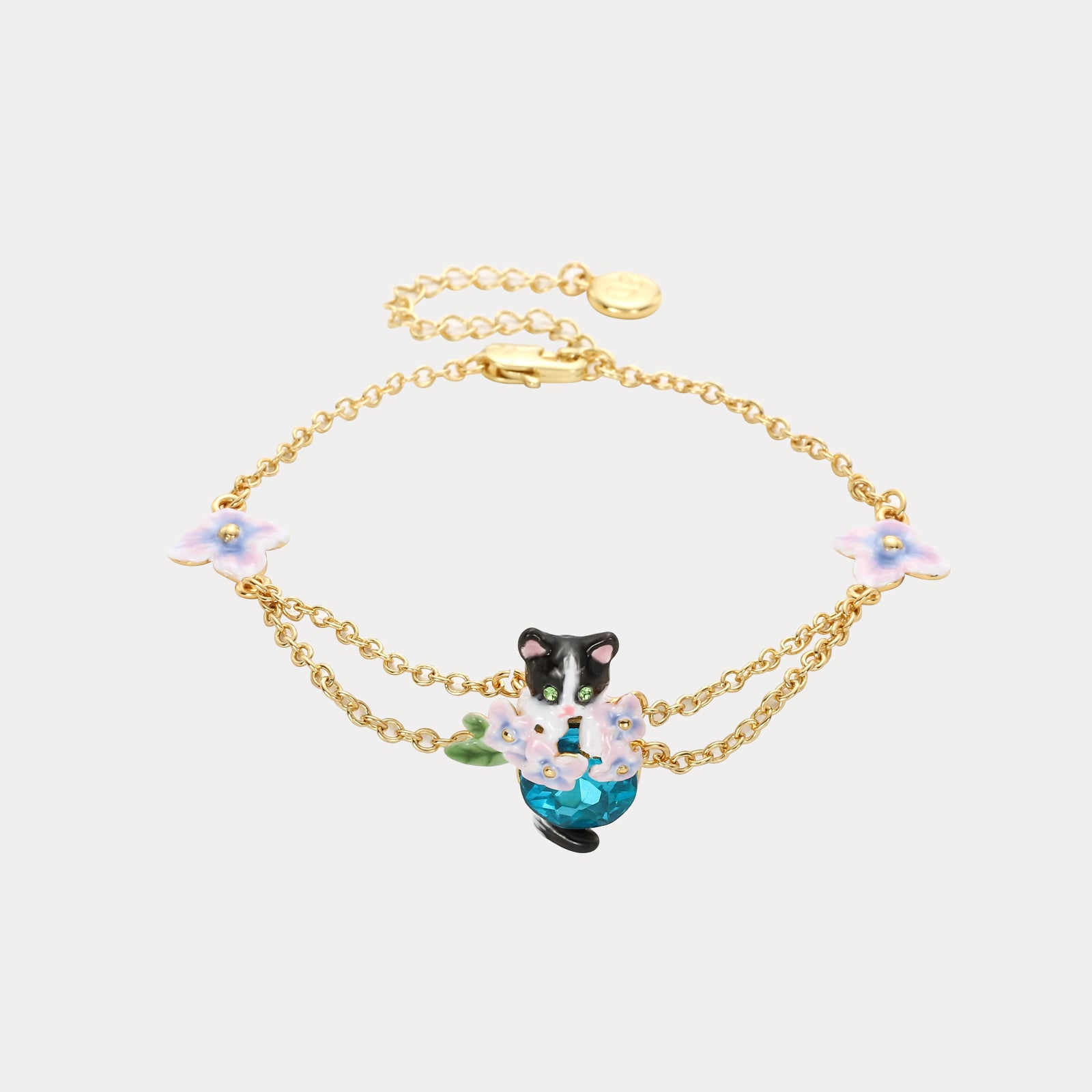 Kitten Sapphire Bloom Chain Bracelet