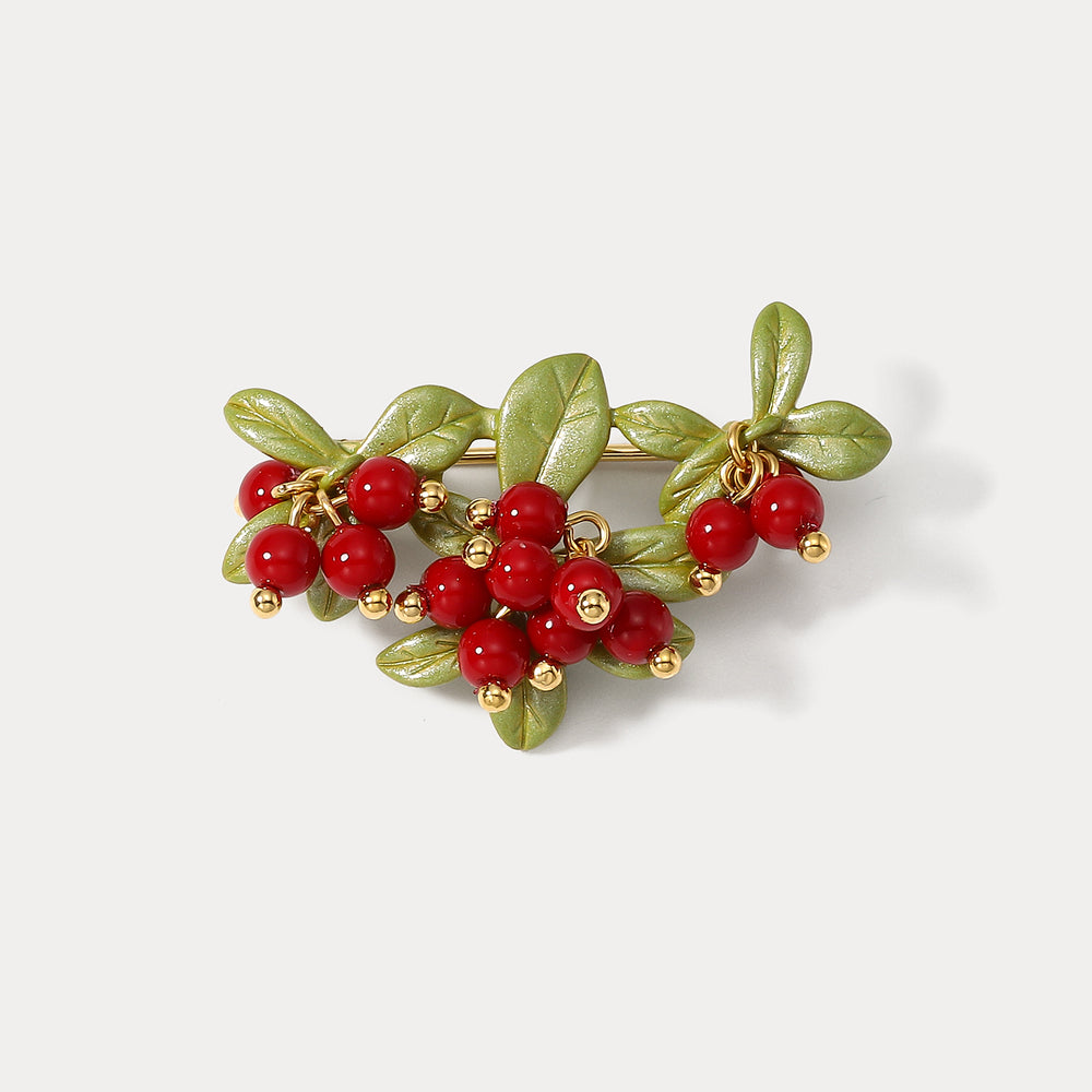 Selenichast Cranberry Brooch