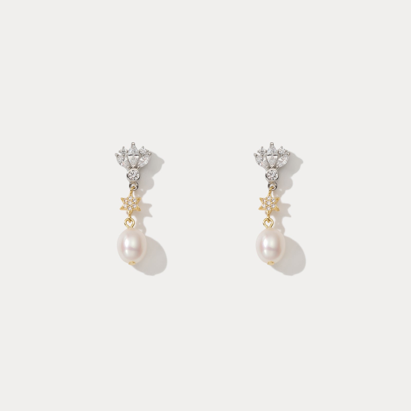 Pearl Star Drop Earrings
