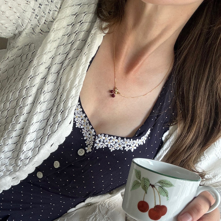 Gold Cherry Necklace