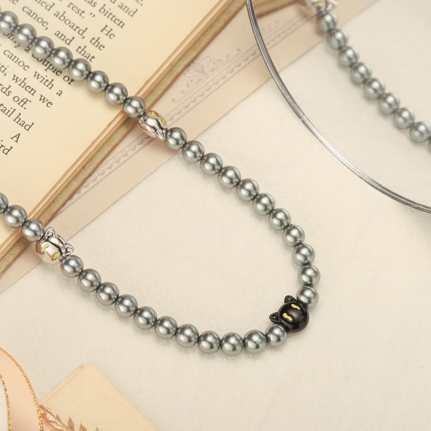 Cute Black Cat Beads Necklace