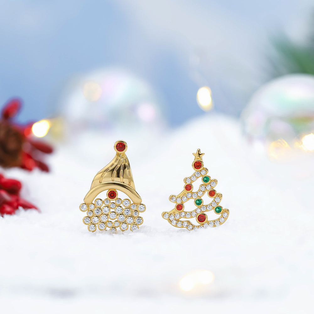 Selenichast Christmas Tree & Santa Hat Earrings