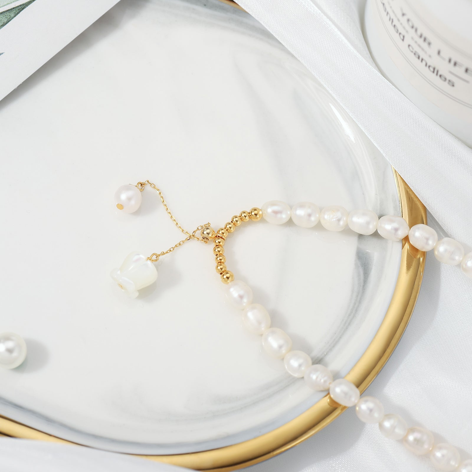 Lily Of The Valley Pearl Beads Necklace