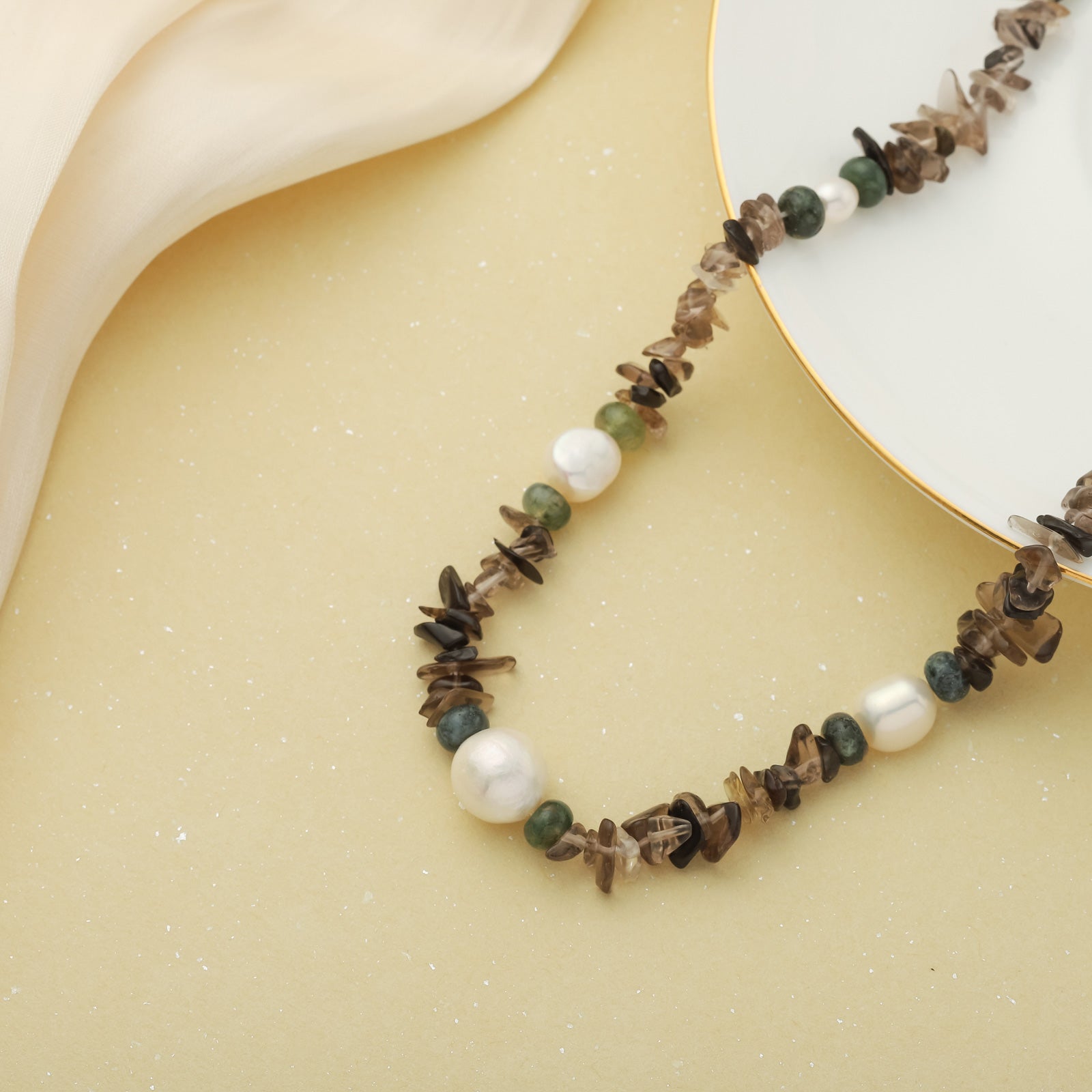 Boho Seed Bead Pearl Necklace