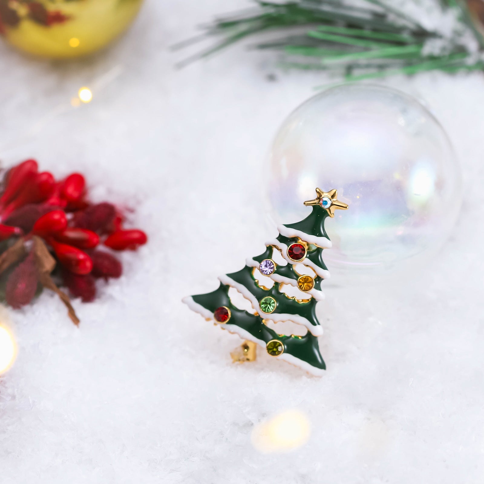 Sparkly Christmas Tree Brooch