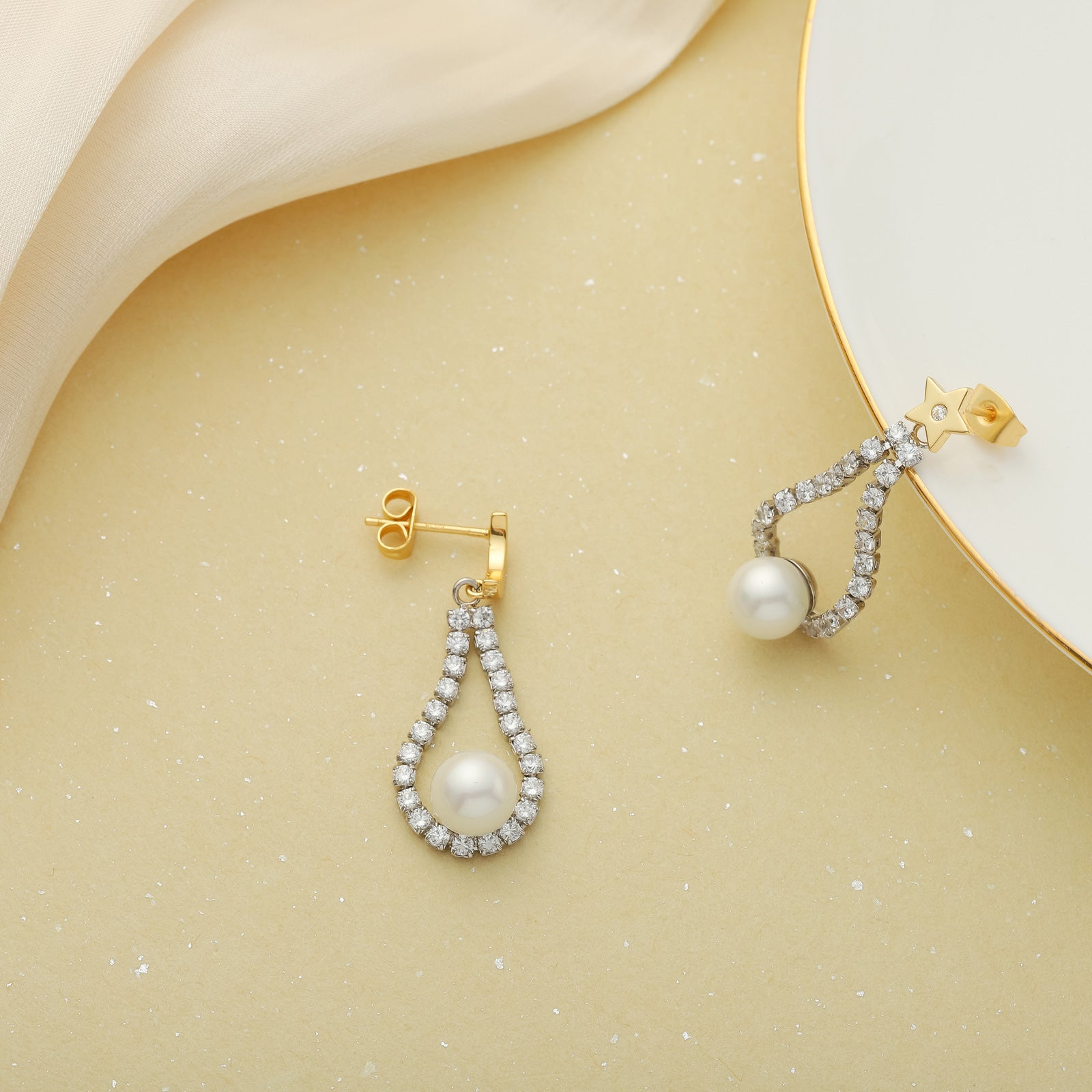 Moon Star Pearl Earrings Barbie Jewelry