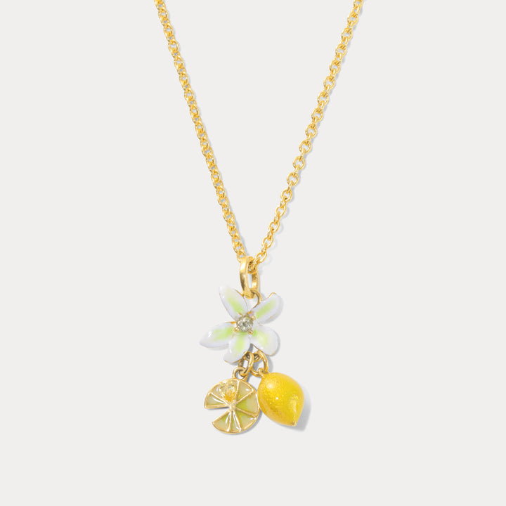 Flower Lemon Pendant Necklace