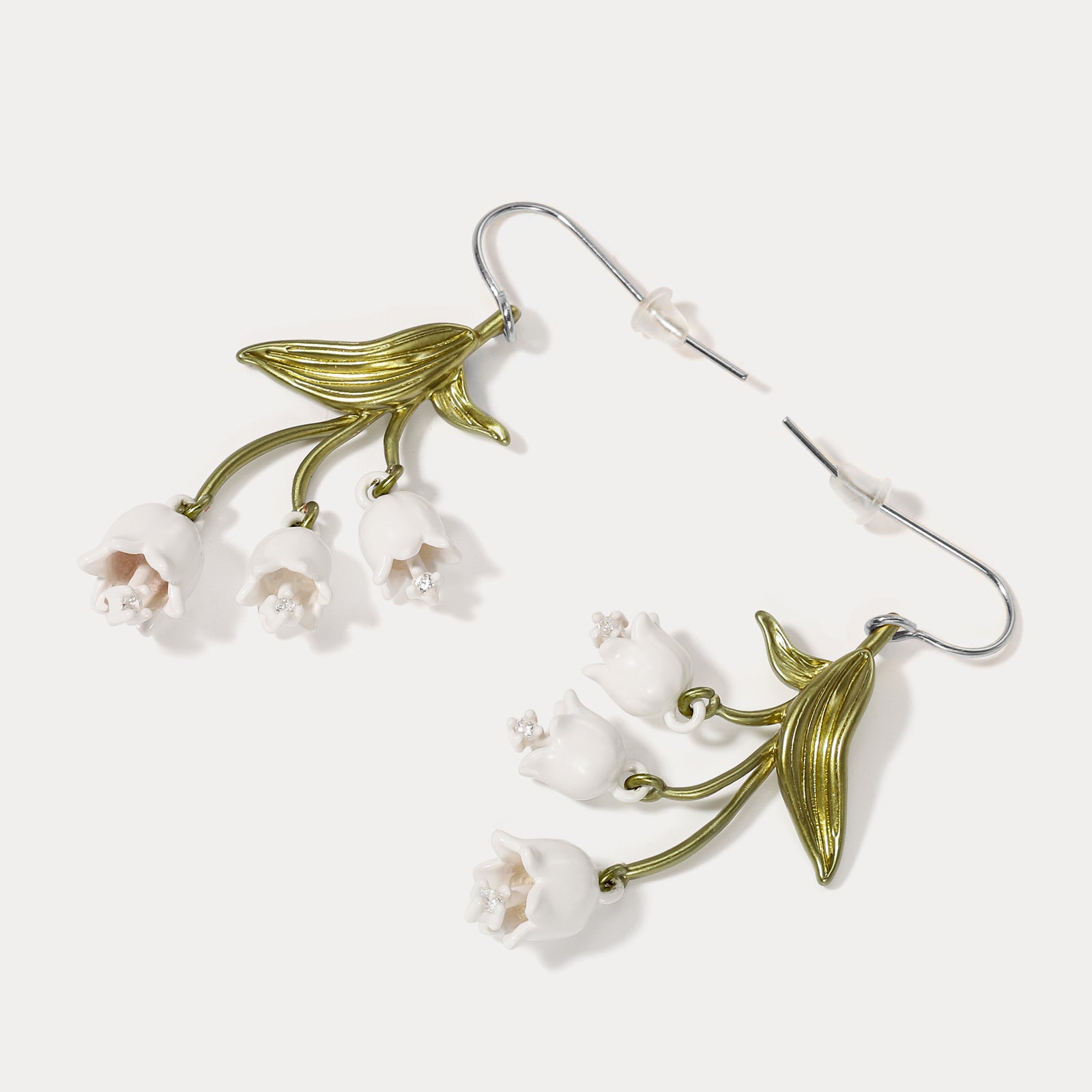 Bell Orchid Enamel Earrings