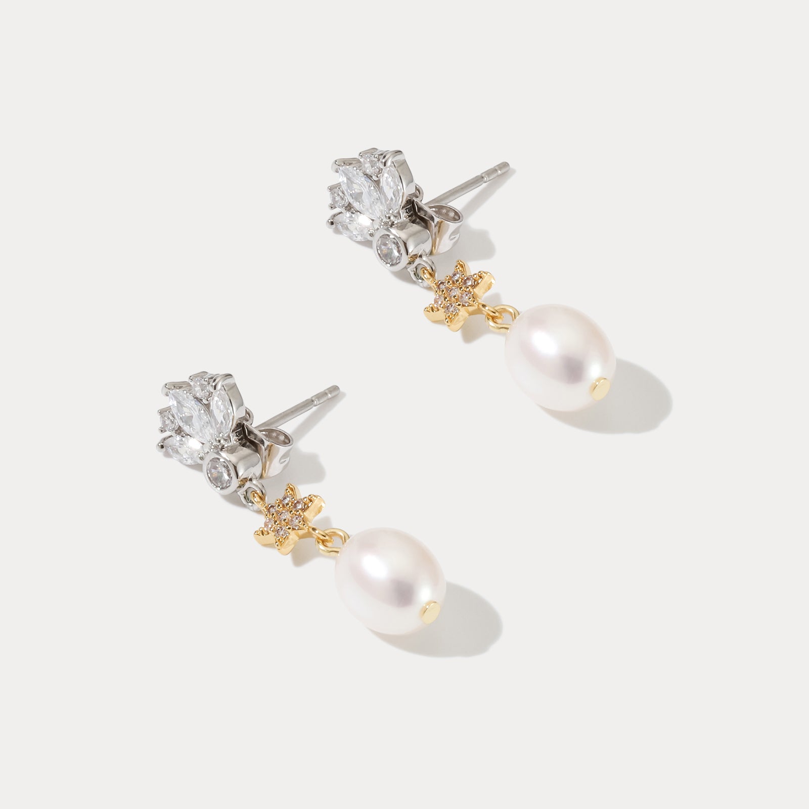 Pearl Star Zircon Earrings