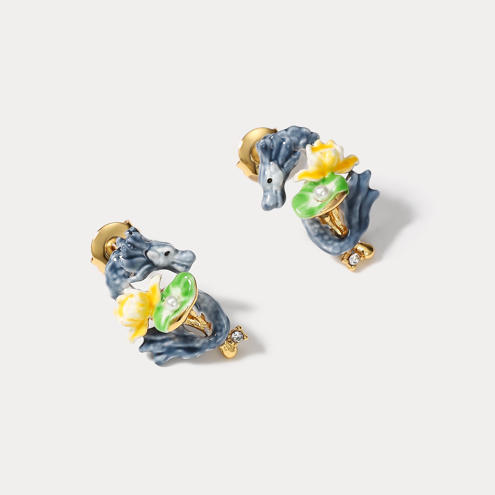 Dragon Lotus Earrings Year of the Dragon 2024