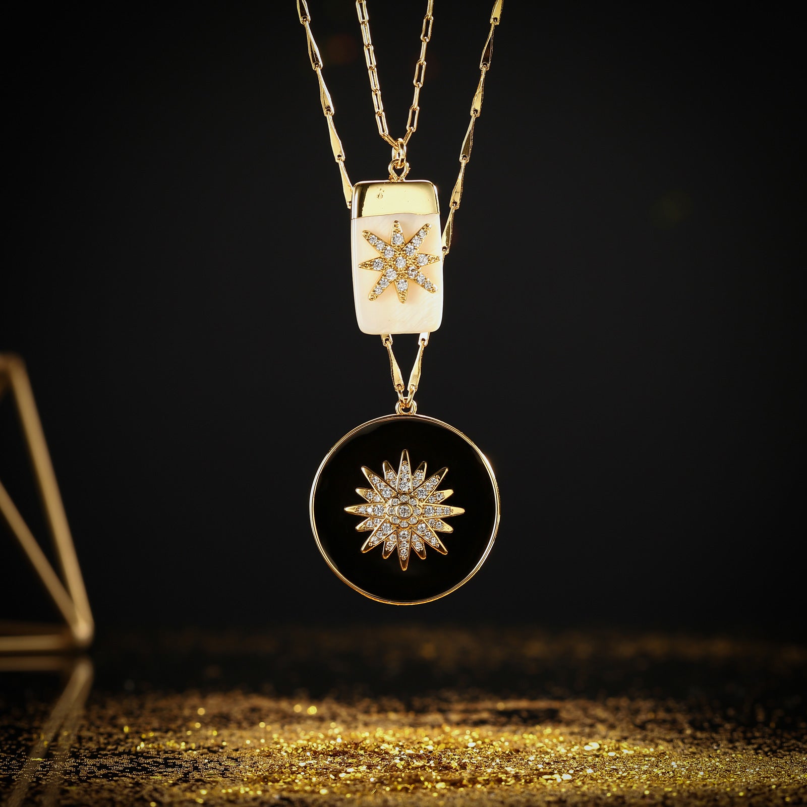 Eight-pointed Star Layer Compass Necklace