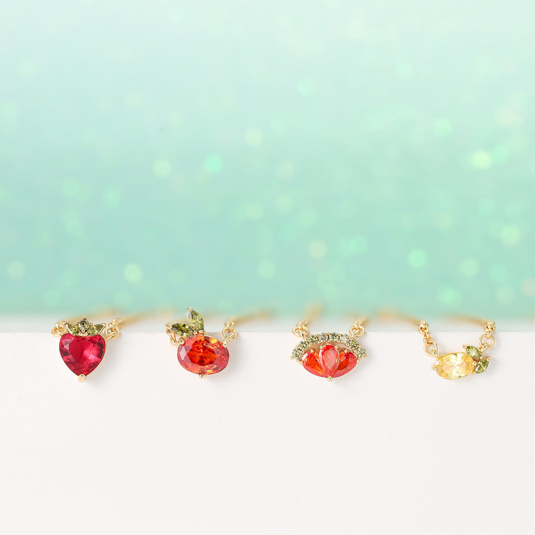 Fruit Party Strawberry Pendant Necklace Set