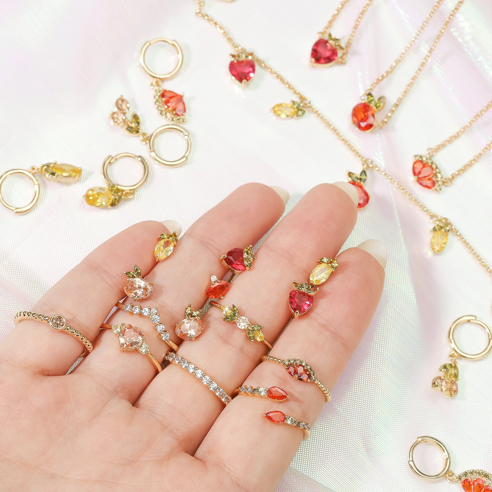 Strawberry Stud Earrings Jewelry Set
