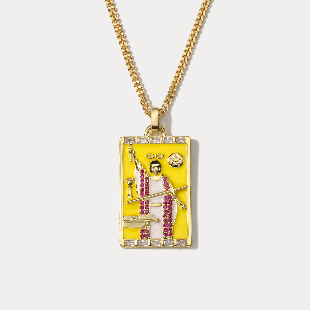 Selenichast The Magician Tarot Card Necklace