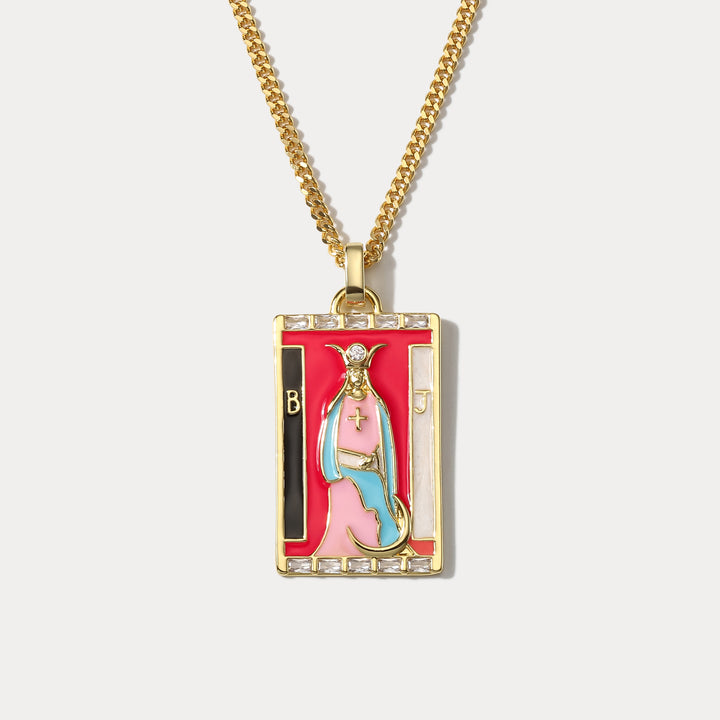 Selenichast The High Priestess Tarot Card Necklace