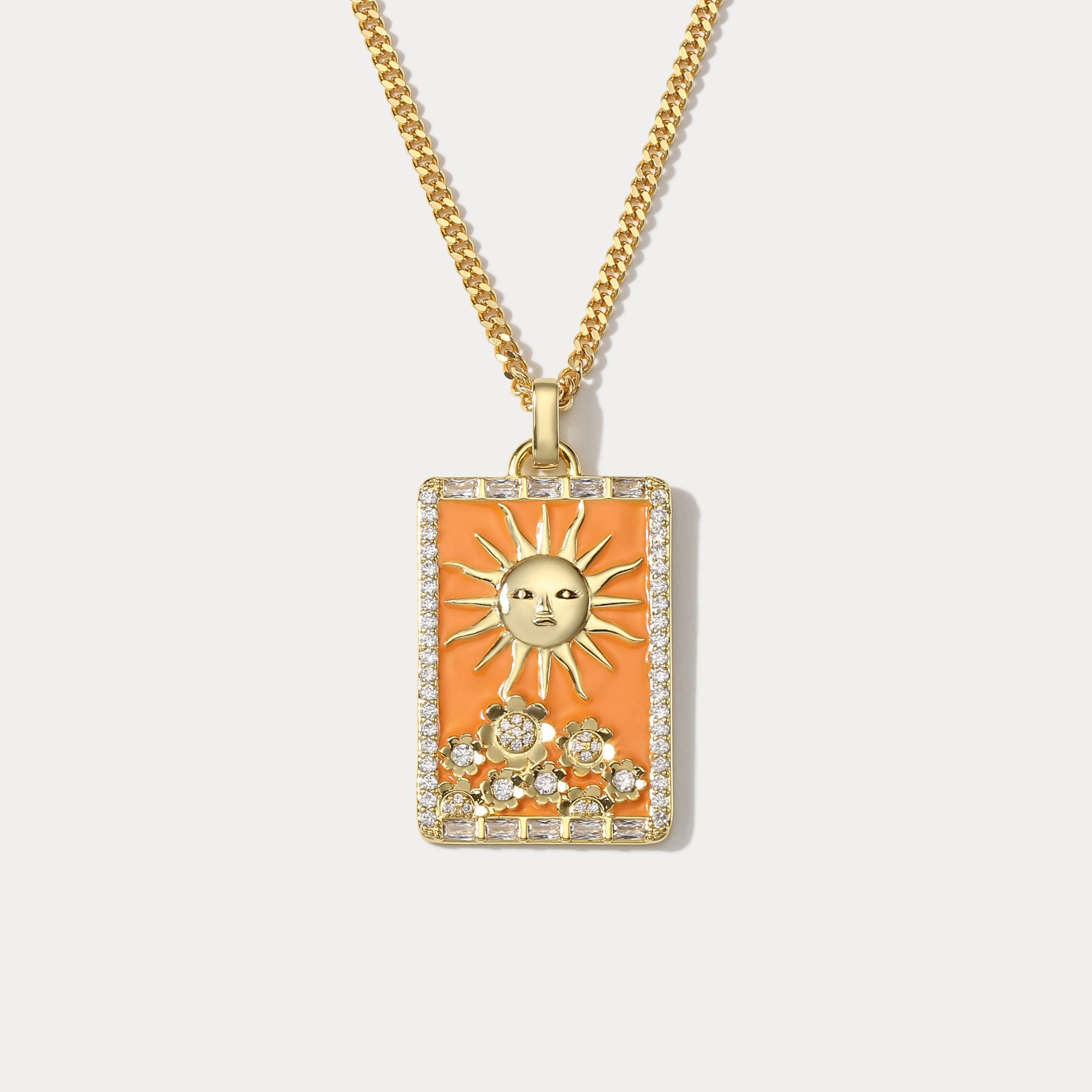 The Sun Tarot Charm Necklace